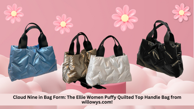 Cloud Nine in Bag Form: The Ellie Women Puffy Quilted Top Handle Bag from willowys.com!